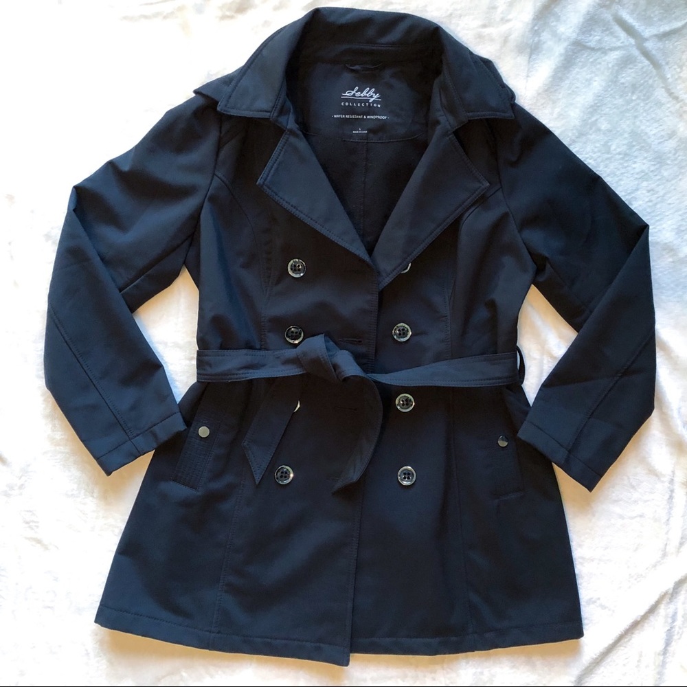 EUC Black Sebby Water Resistant Raincoat W/Hood